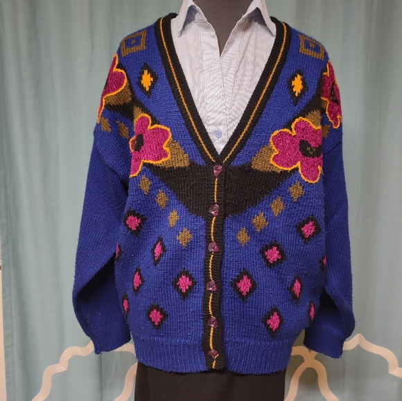 Vintage Sweaters - SOLD- 80s Vintage Leslie Fay cardigan